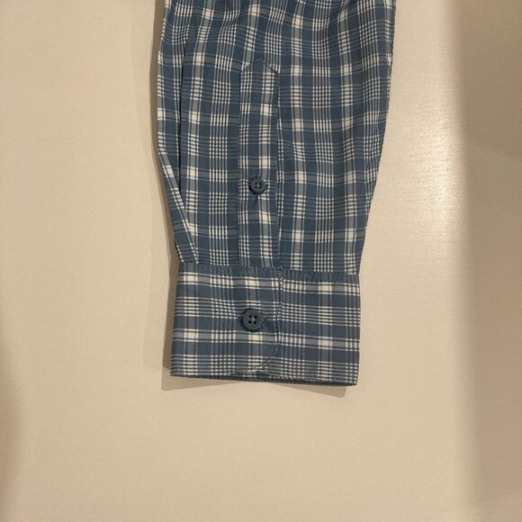 Men's Large Wrangler Outdoor/Hiking Shirt - Blue and White Plaid - Picture 4 of 4